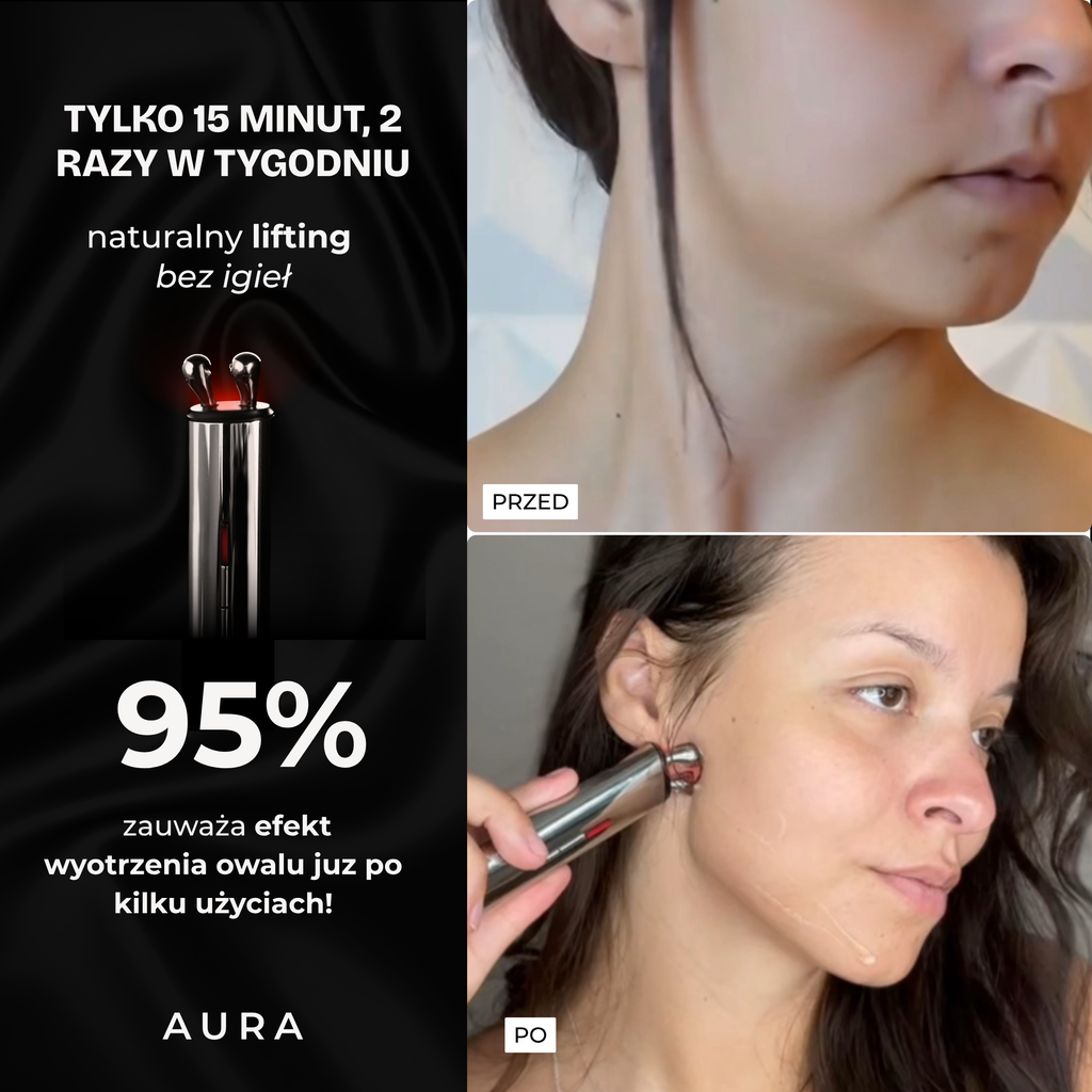 AURA RF masażer liftingujący, booster kolagenu z RF i LED