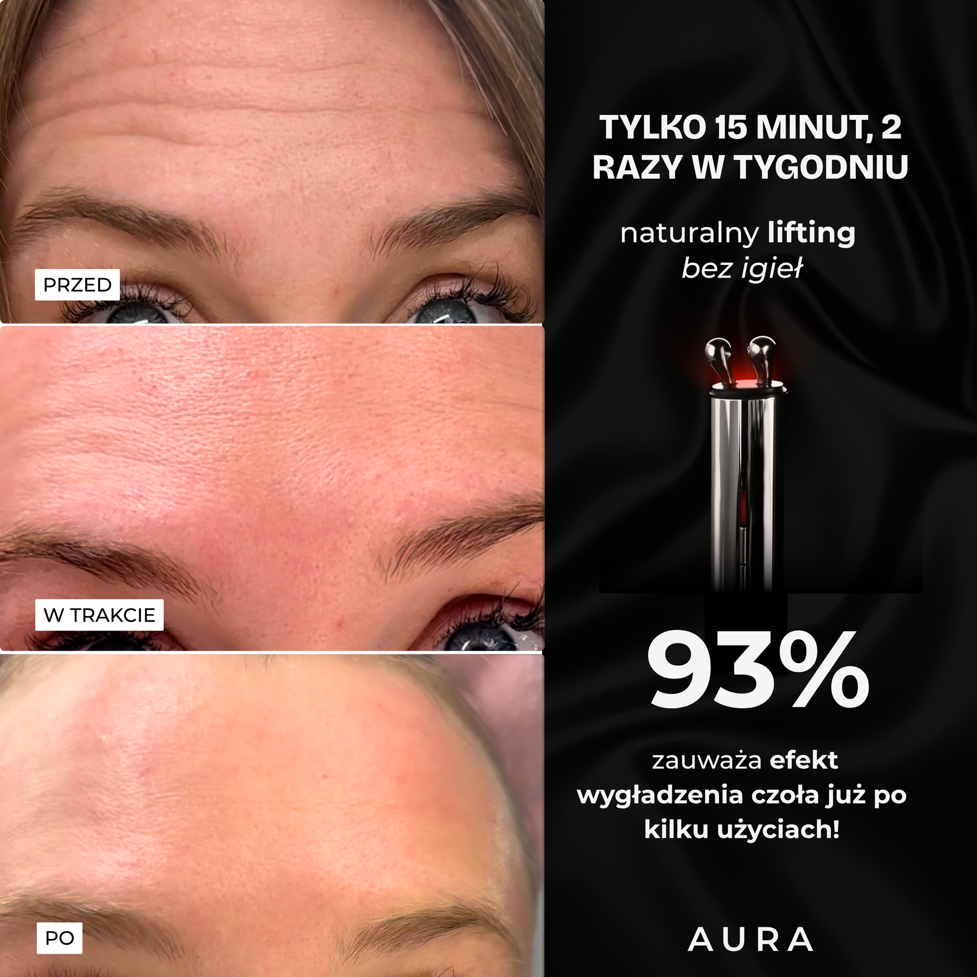 AURA RF masażer liftingujący, booster kolagenu z RF i LED