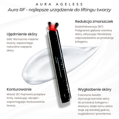 AURA RF lifting and smoothing massager collagen booster, anti-aging with RF and LED 