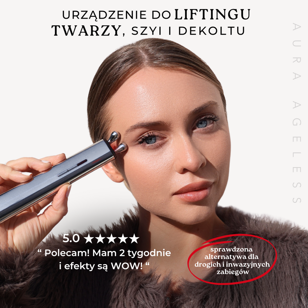 AURA RF masażer liftingujący, booster kolagenu z RF i LED